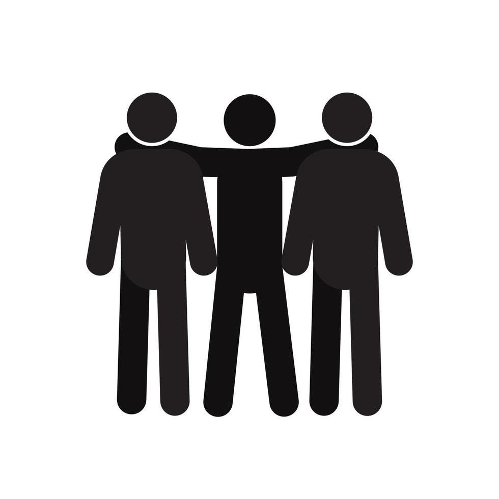 embracing people silhouette icon friends meeting friendship isolated illustration vector